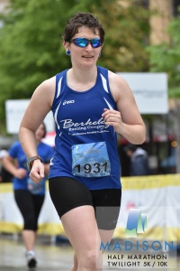 A picture of me looking much more uncomfortable than I felt at the finish.